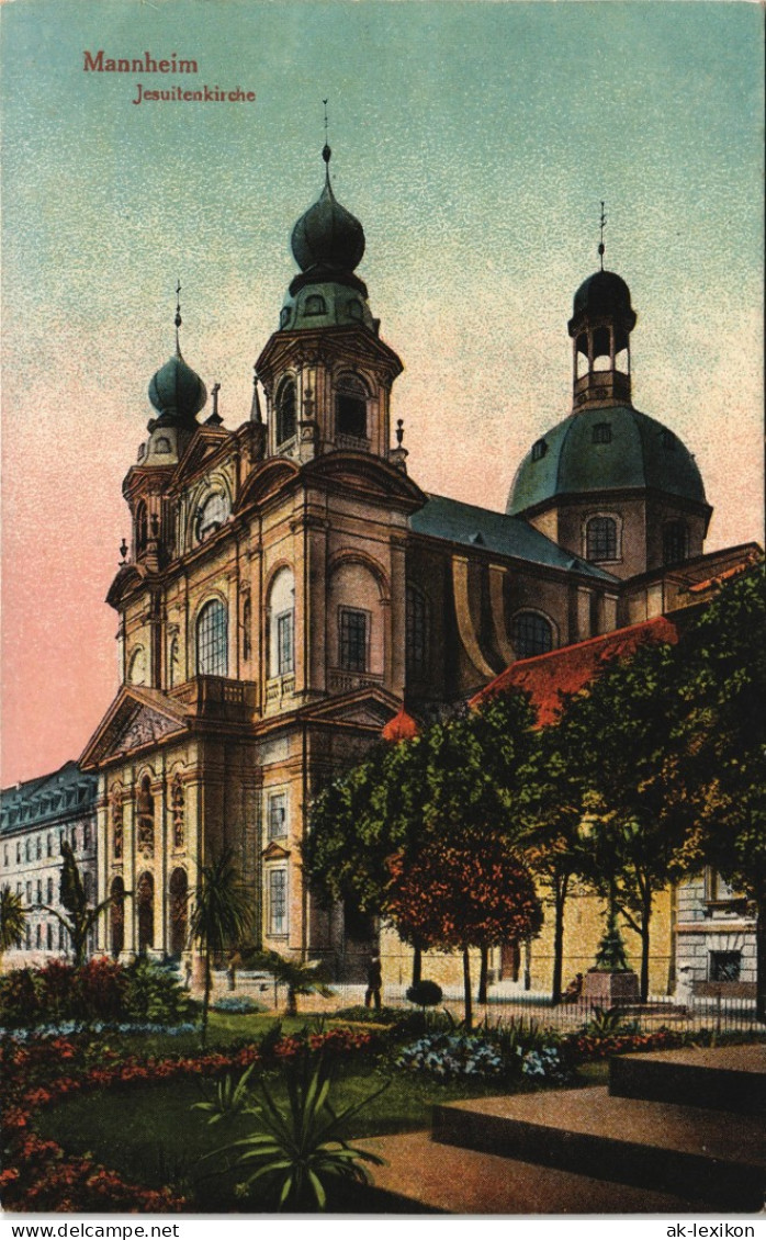 Ansichtskarte Mannheim Jesuitenkirche Kirche Church 1919 - Mannheim