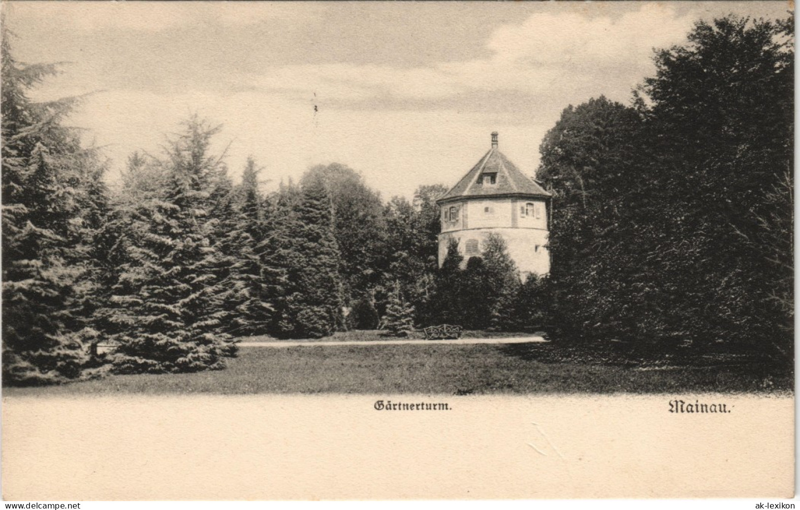 Ansichtskarte Insel Mainau-Konstanz Park Partie Am Gärtnerturm Turm-GHe 1900 - Konstanz