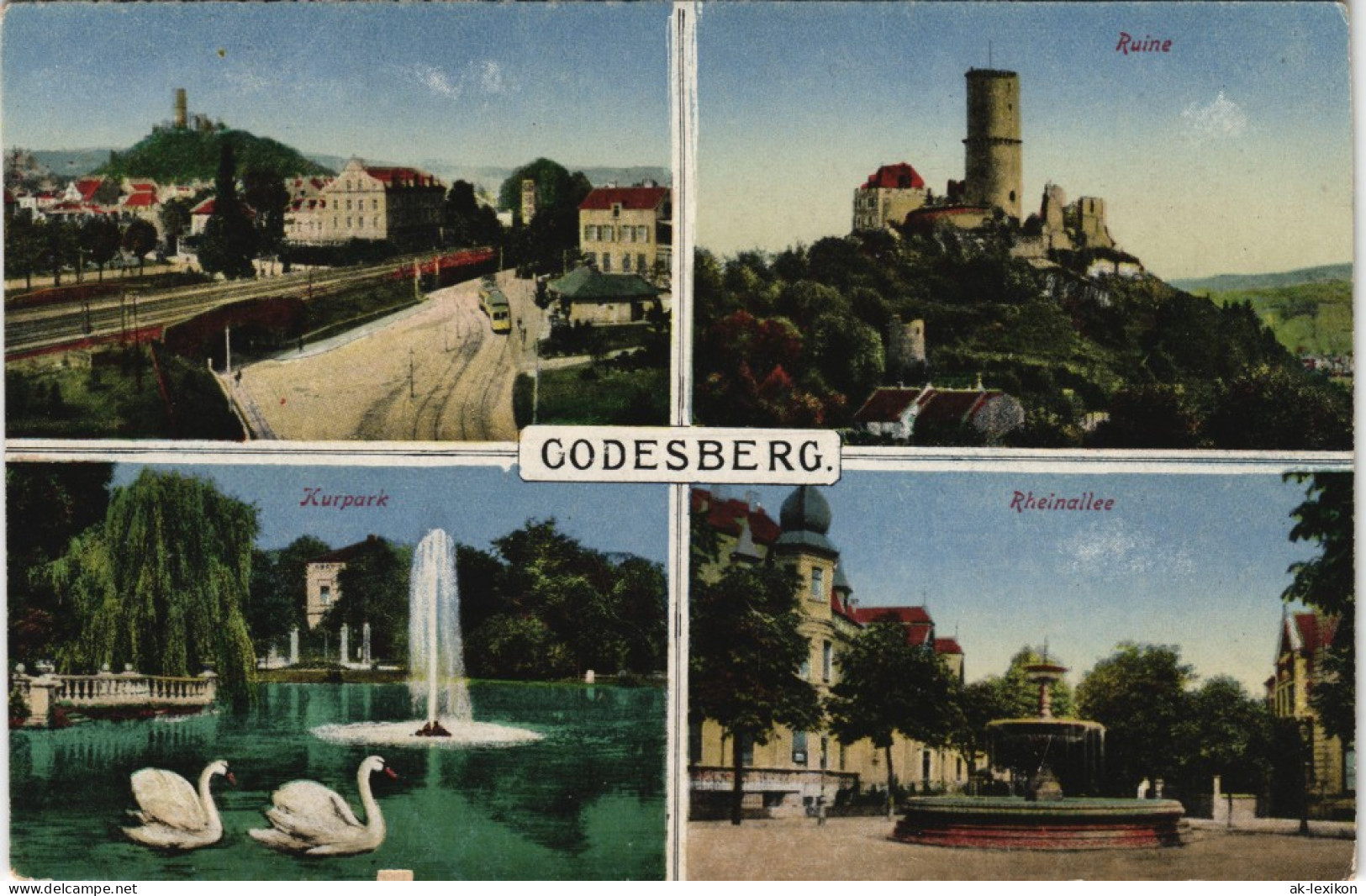 Ansichtskarte Bad Godesberg-Bonn Mehrbildkarte Mit 4 Stadtteilansichten 1920 - Bonn