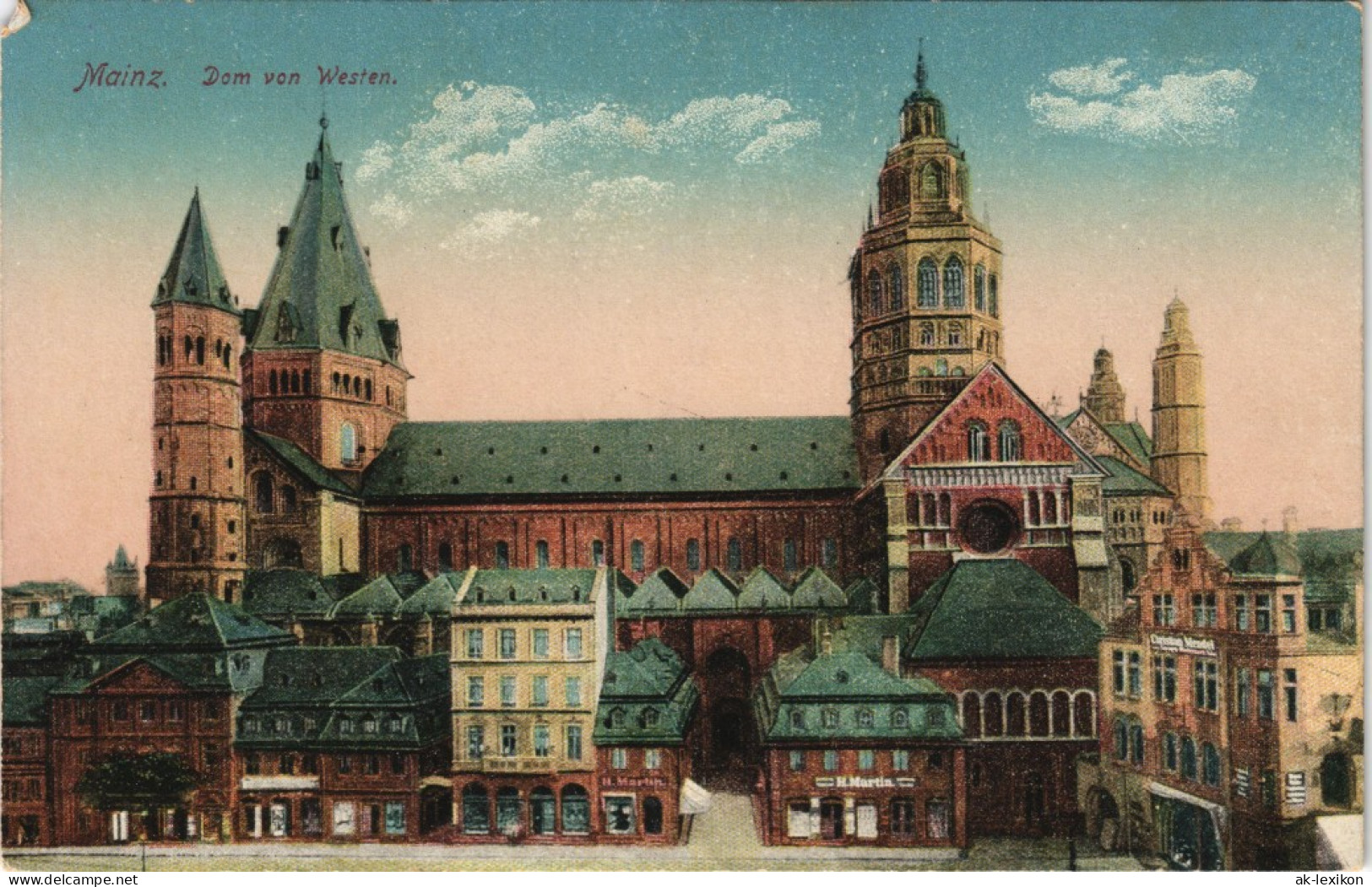 Ansichtskarte Mainz Dom Von Westen, Gesamtansicht 1916 - Mainz