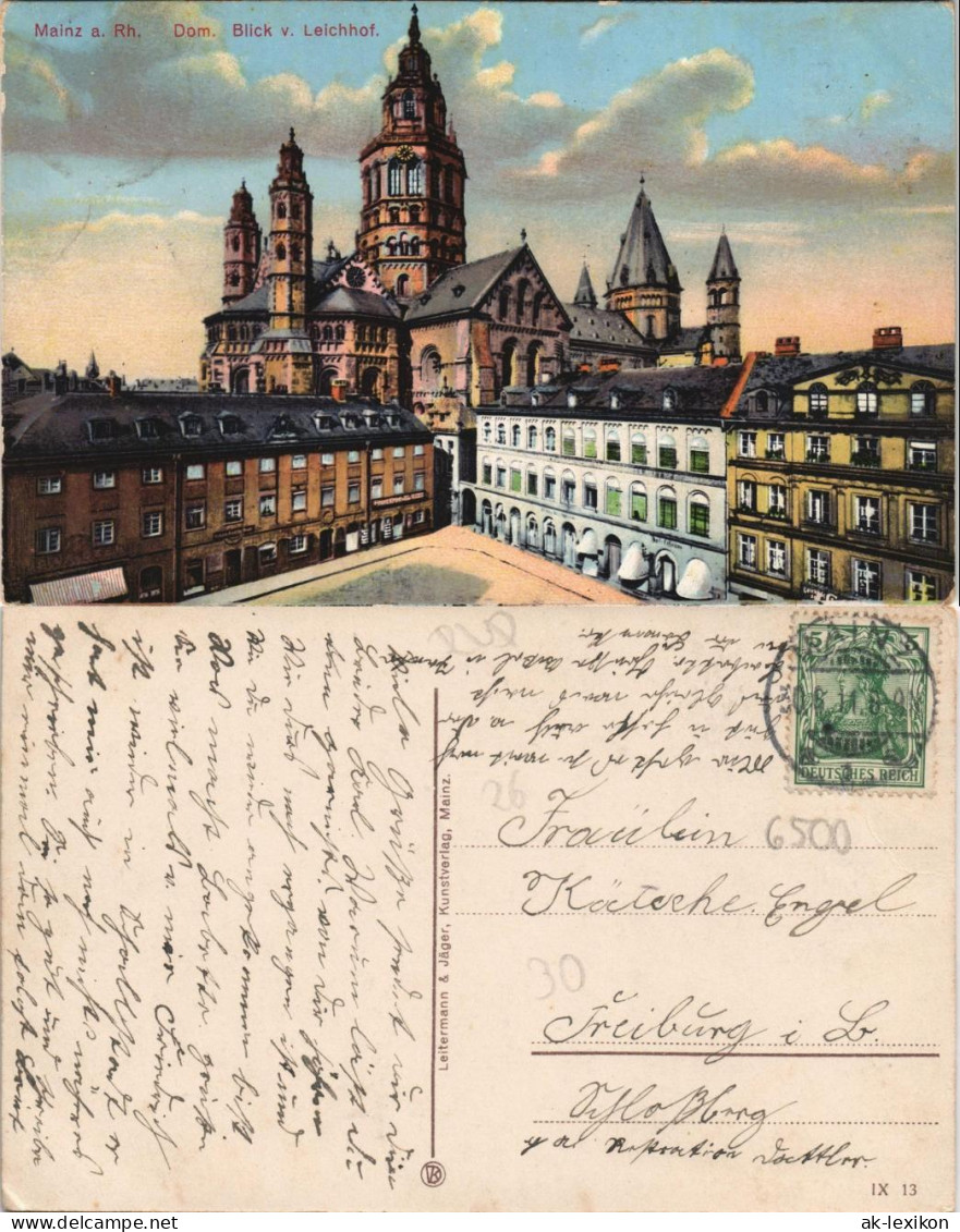 Ansichtskarte Mainz Dom Blick Vom Leichhof 1911 - Mainz