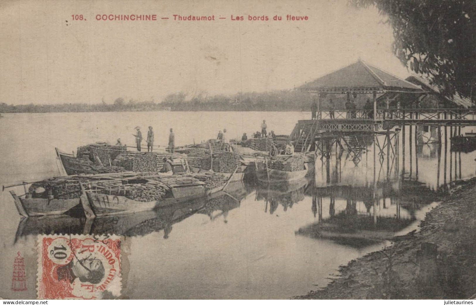 VIET NAMCOCHINCHINE THUDAUMOT LES BORDS DU FLEUVE CPA BON ETAT - Vietnam