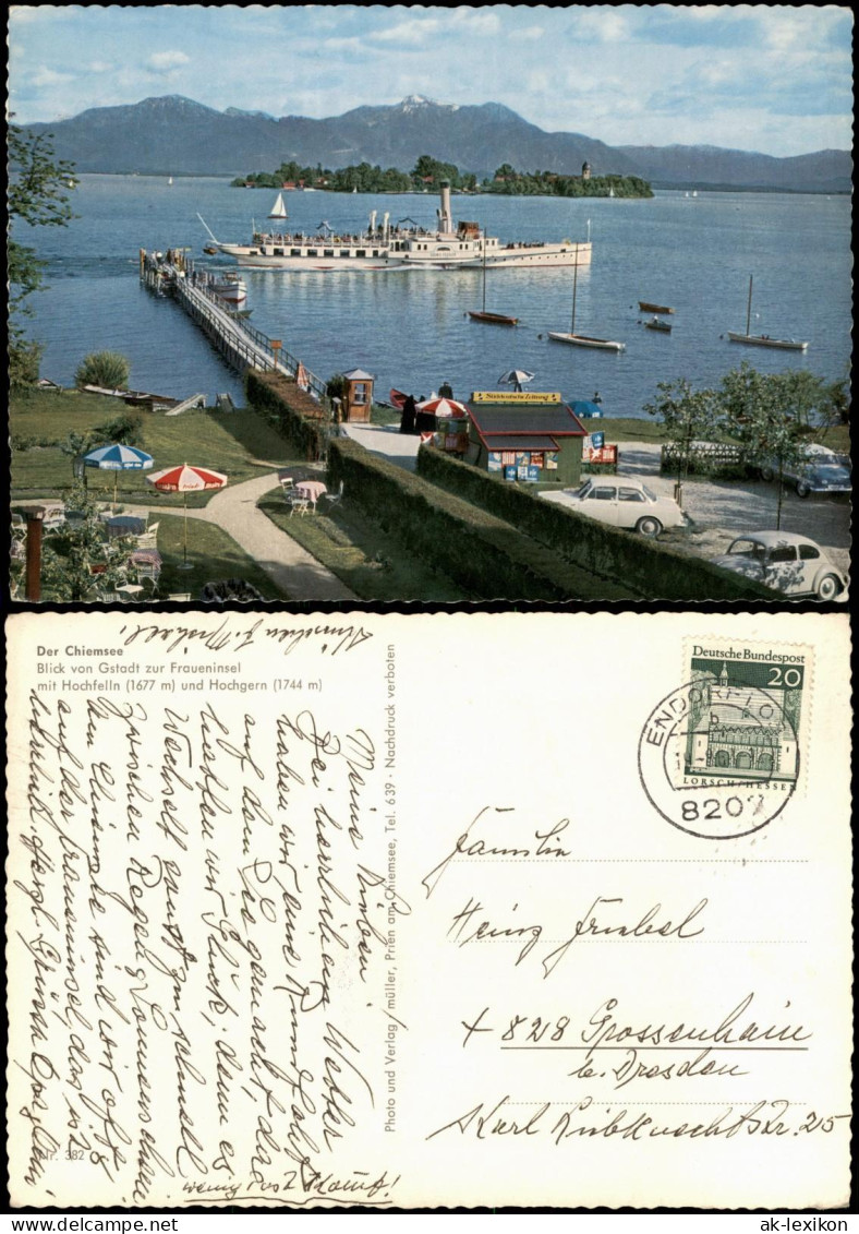 Ansichtskarte Chiemsee Chiemsee (See) Blick Von Gstadt Zur Fraueninsel 1965 - Chiemgauer Alpen