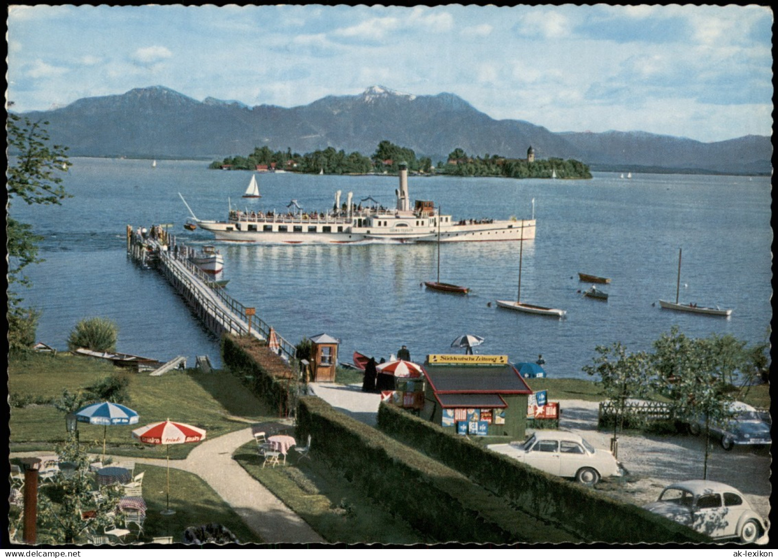 Ansichtskarte Chiemsee Chiemsee (See) Blick Von Gstadt Zur Fraueninsel 1965 - Chiemgauer Alpen