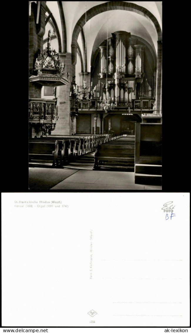 Ansichtskarte Minden St. Martini-Kirche Kanzel Orgel Innenansicht 1960 - Minden