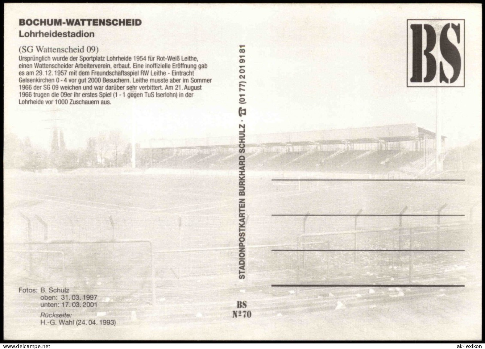 Wattenscheid-Bochum Lohrheidestadion Fussball Stadion Football Stadium 2001 - Bochum