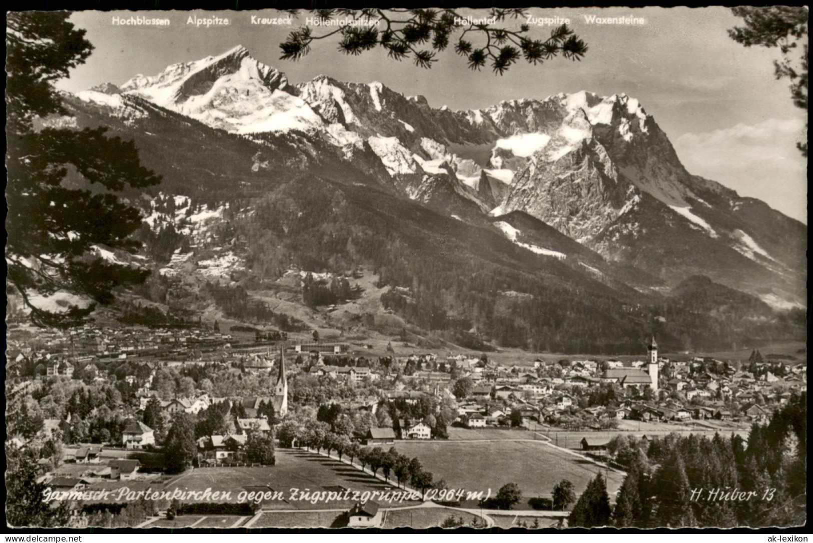 Ansichtskarte Garmisch-Partenkirchen Panorama-Gesamtansicht 1955 - Garmisch-Partenkirchen