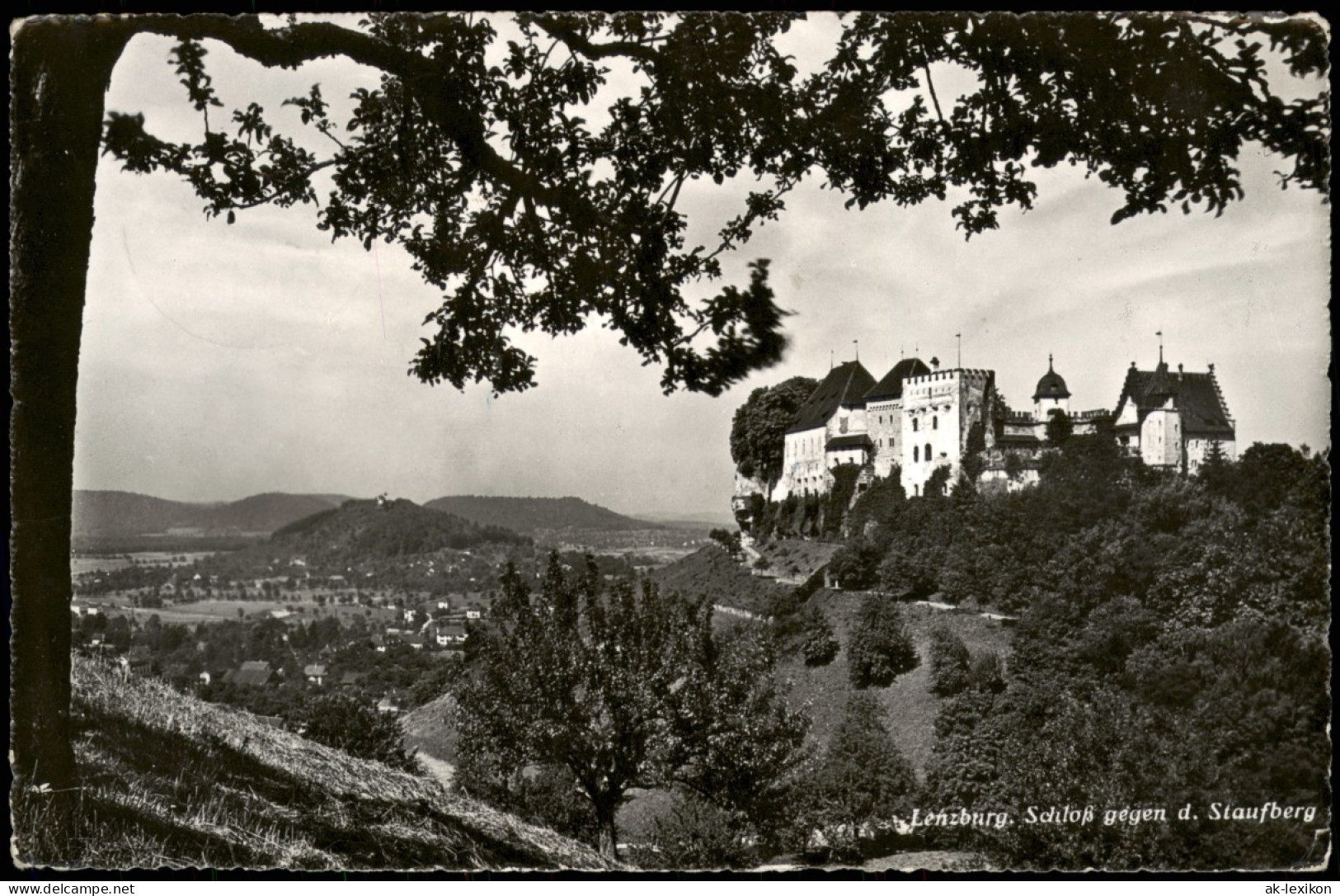 Ansichtskarte Lenzburg Panorama Mit Schloß Gegen D. Staufberg 1960 - Sonstige & Ohne Zuordnung