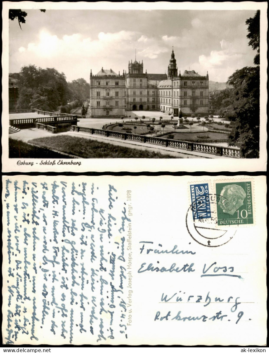 Ansichtskarte Coburg Schloss Ehrenburg 1955 - Coburg