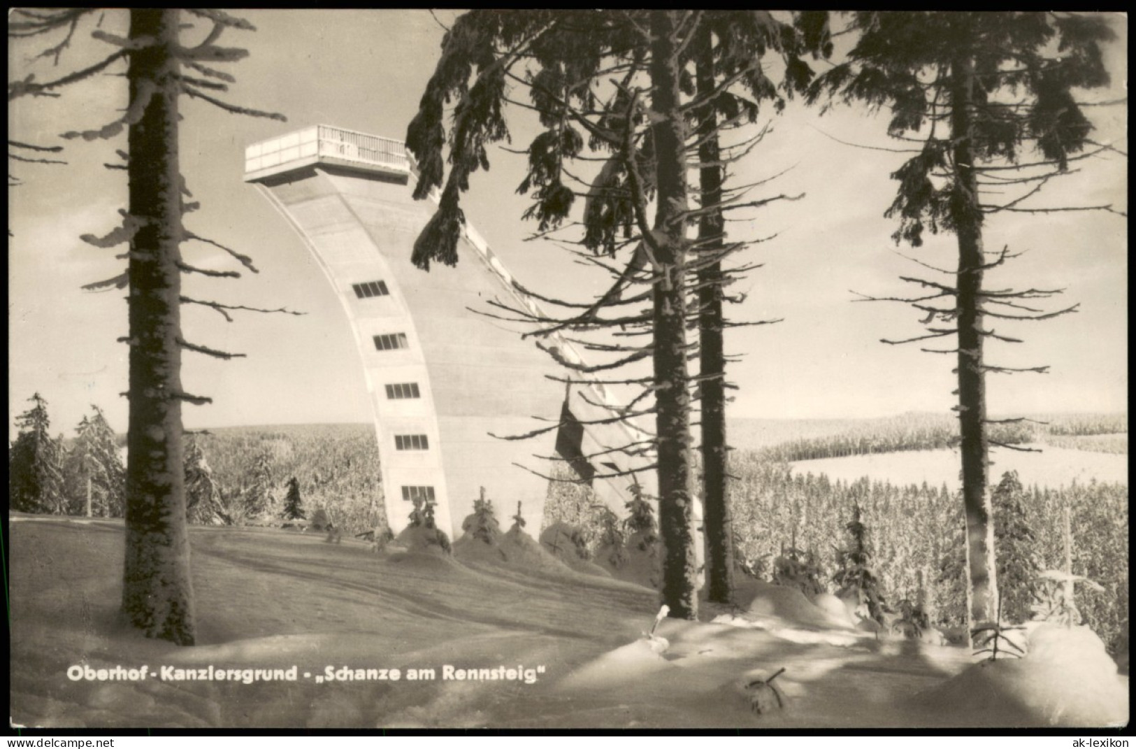 Ansichtskarte Oberhof (Thüringen) Kanzlersgrund - Schanze Am Rennsteig 1965 - Oberhof