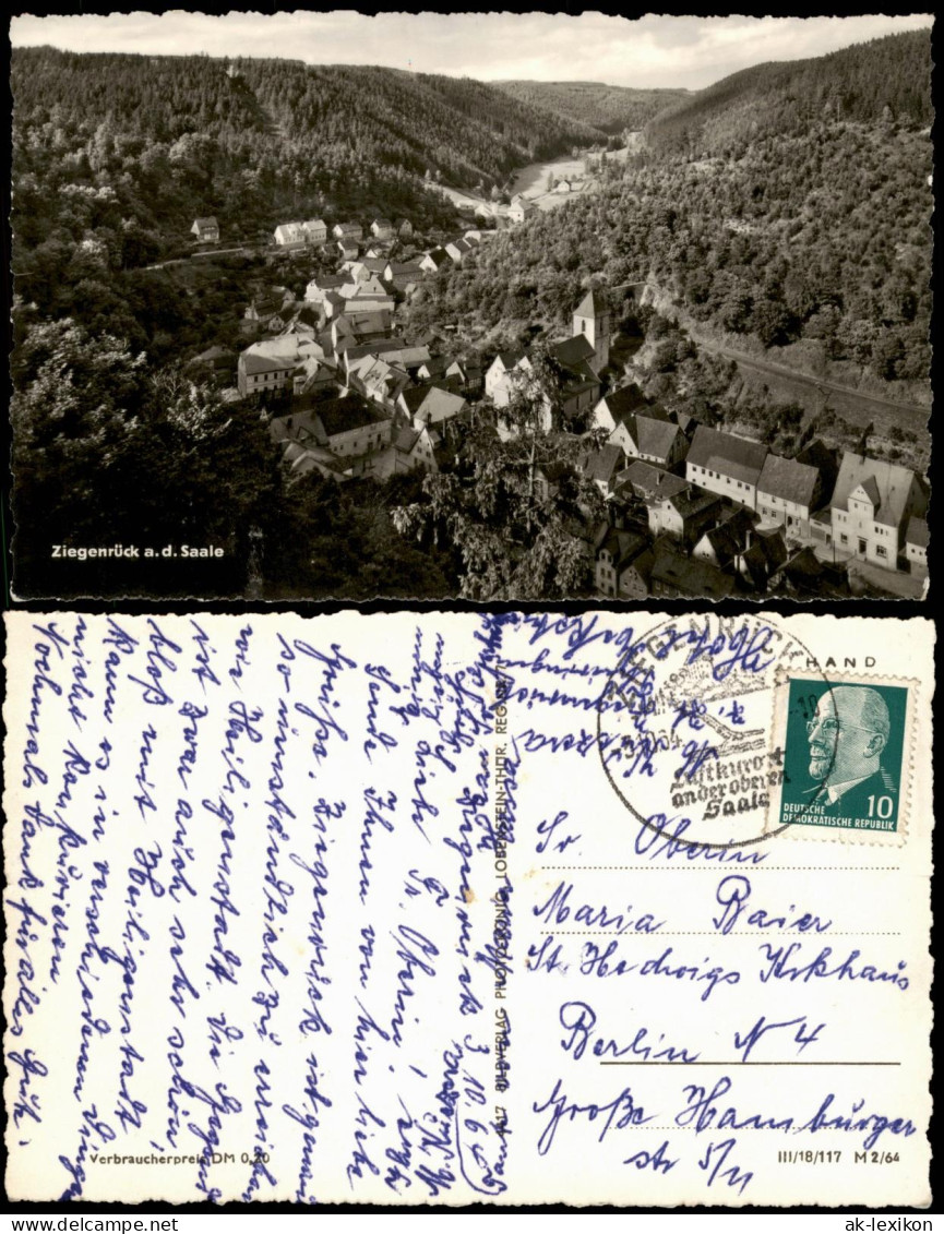 Ansichtskarte Ziegenrück/Saale Panorama-Ansicht Totalansicht 1964 - Ziegenrück
