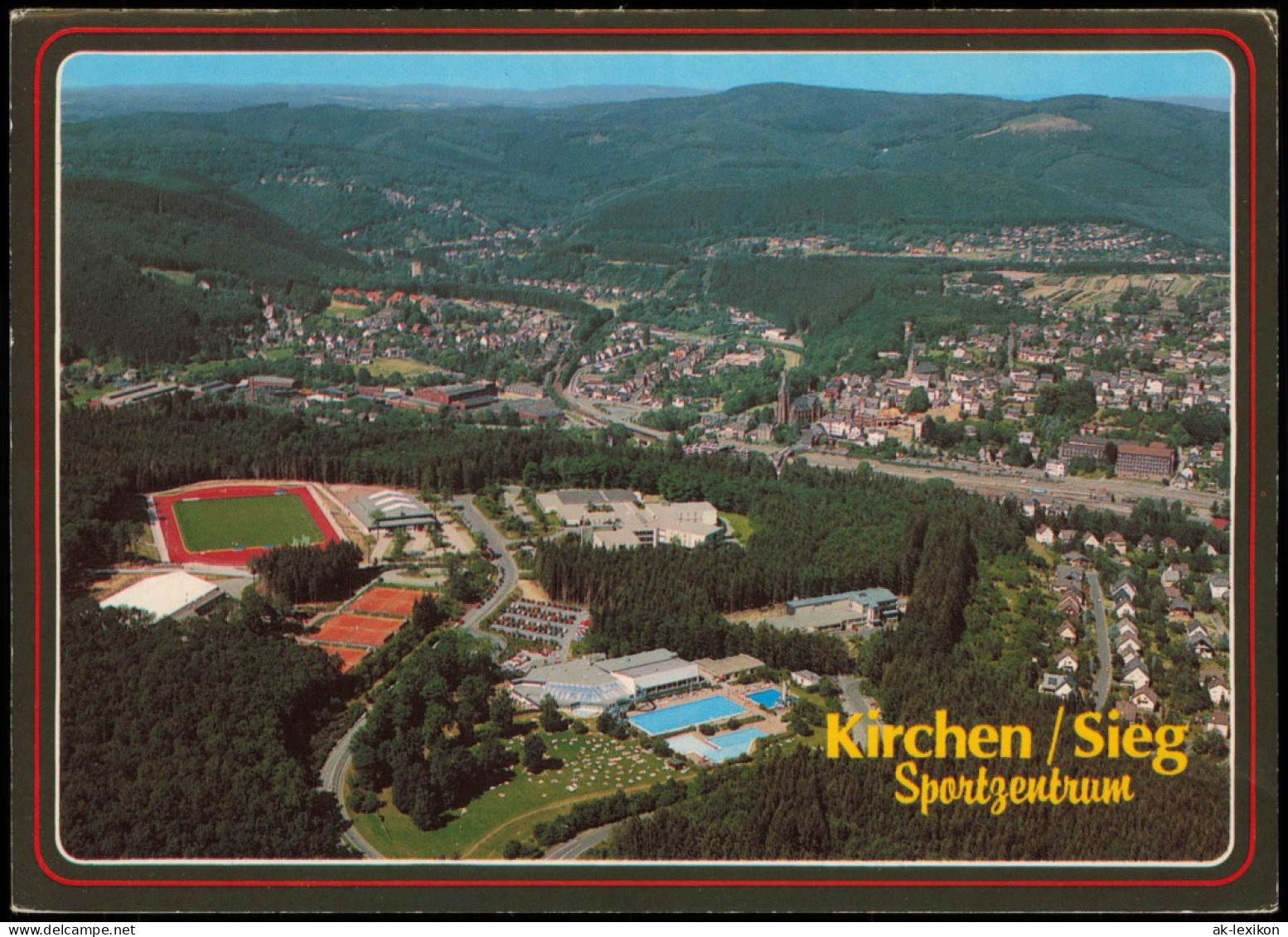 Ansichtskarte Kirchen (Sieg) Luftbild Luftaufnahme Mit Sportzentrum 1990 - Kirchen