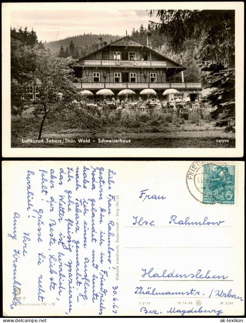 Ansichtskarte Tabarz/Thüringer Wald Schweizerhaus Thür. Wald 1961/1960 - Tabarz