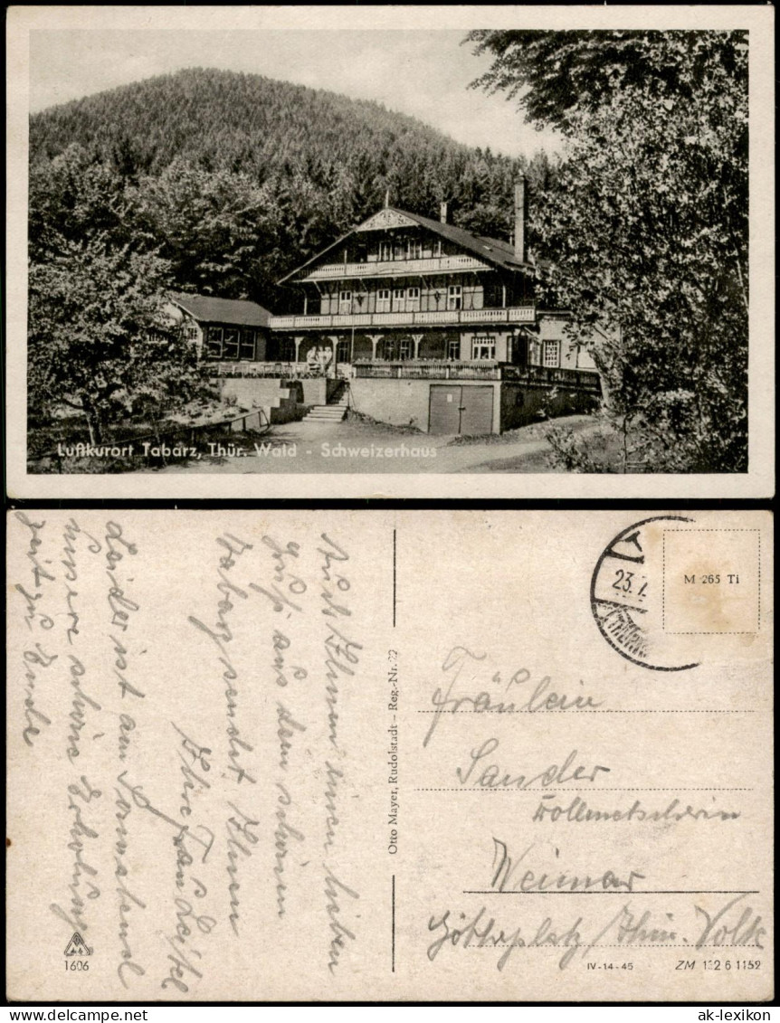Ansichtskarte Tabarz/Thüringer Wald Schweizerhaus Thüringer Wald 1950 - Tabarz