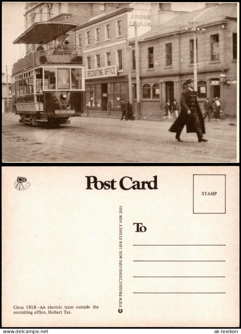 Postcard Hobart (Tasmanien) Straße Straßenbahn - Repro 1918/2001 - Autres & Non Classés