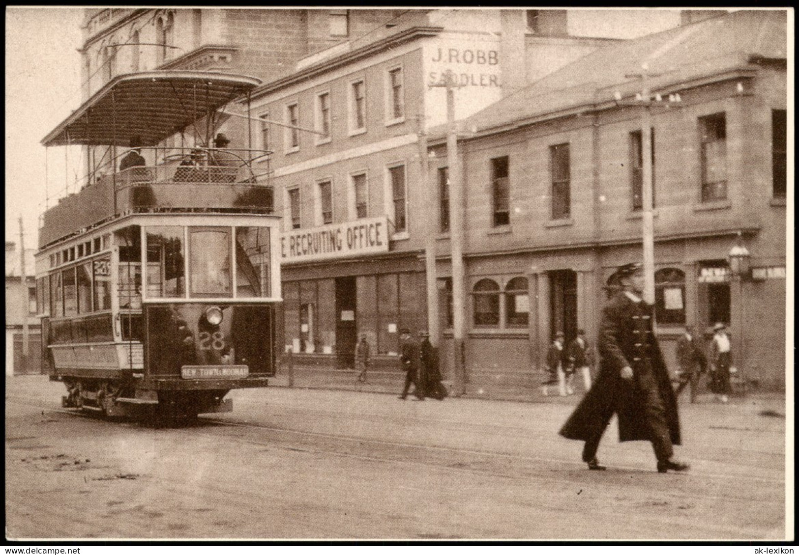 Postcard Hobart (Tasmanien) Straße Straßenbahn - Repro 1918/2001 - Altri & Non Classificati