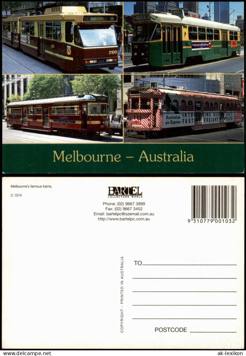 Postcard Melbourne Melbourne's Famous Trams. Straßenbahn 2002 - Melbourne