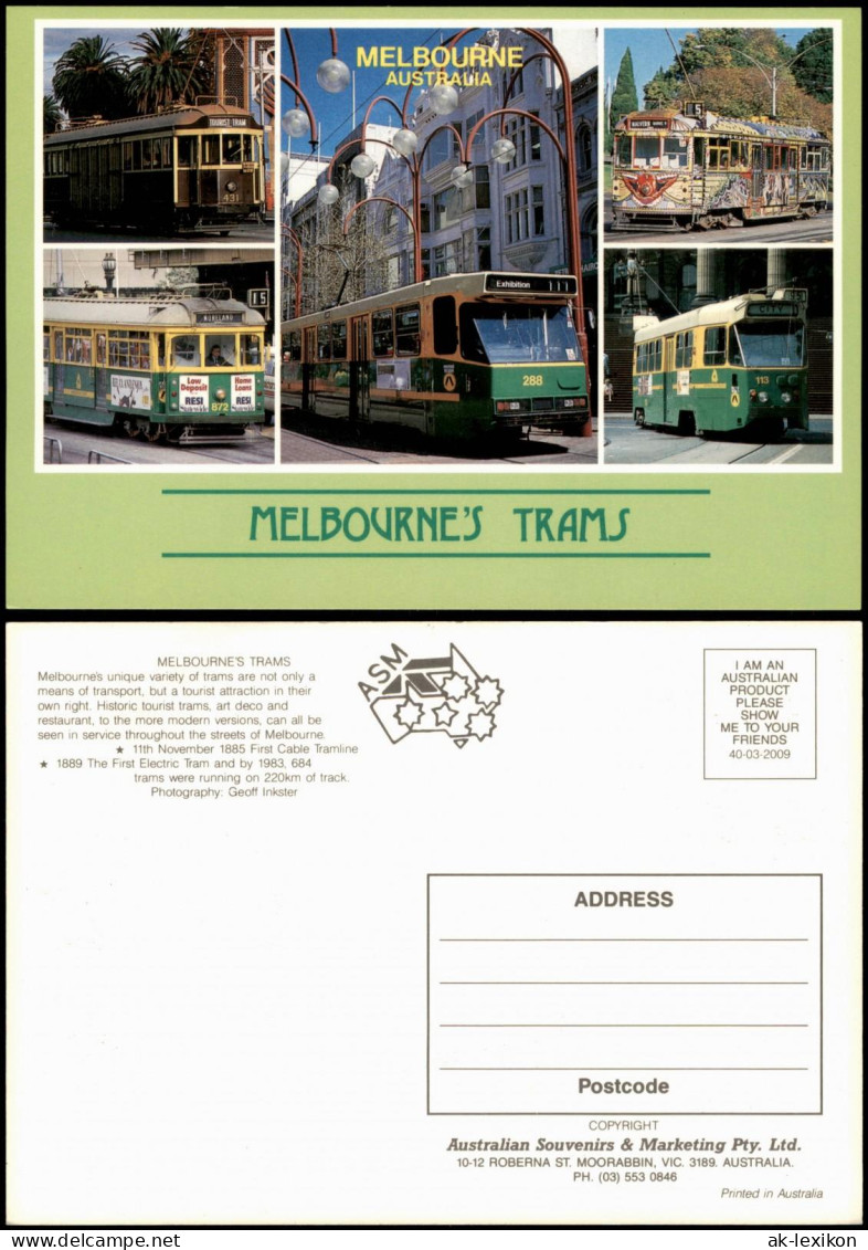 Postcard Melbourne Verkehr/KFZ - Straßenbahn Tram 1999 - Melbourne