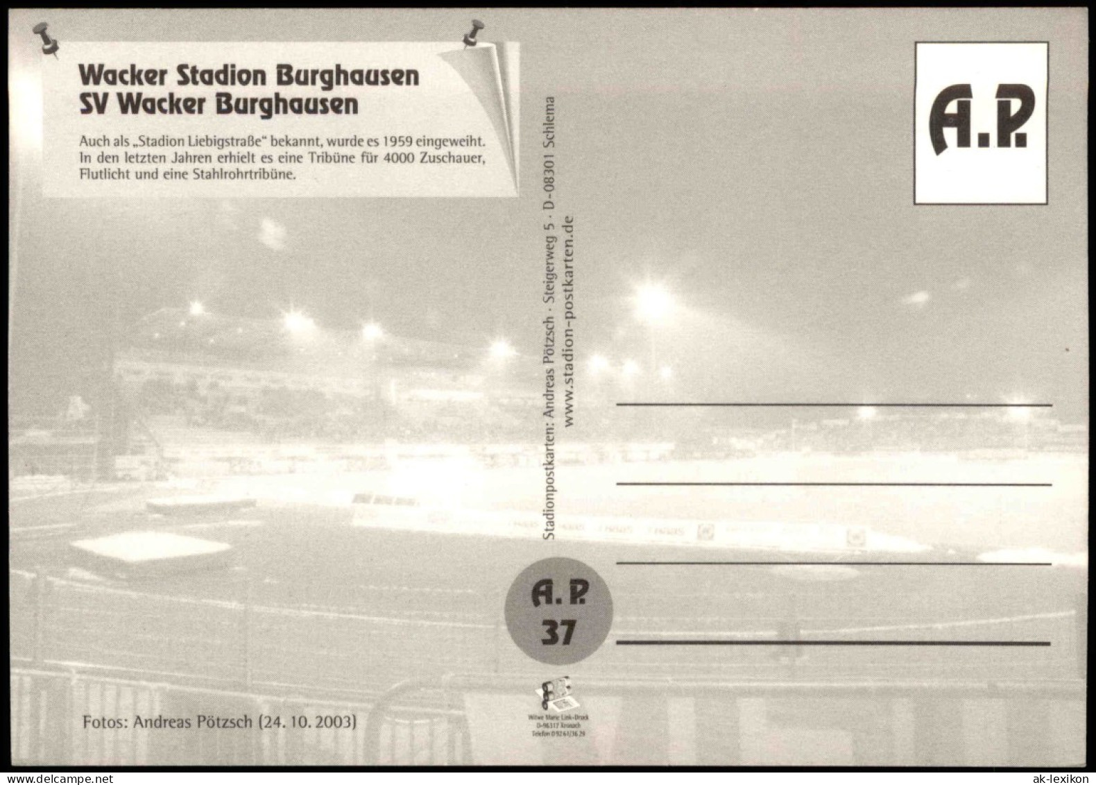 Ansichtskarte Burghausen Wacker Fussball Stadion Burghausen 2003 - Burghausen