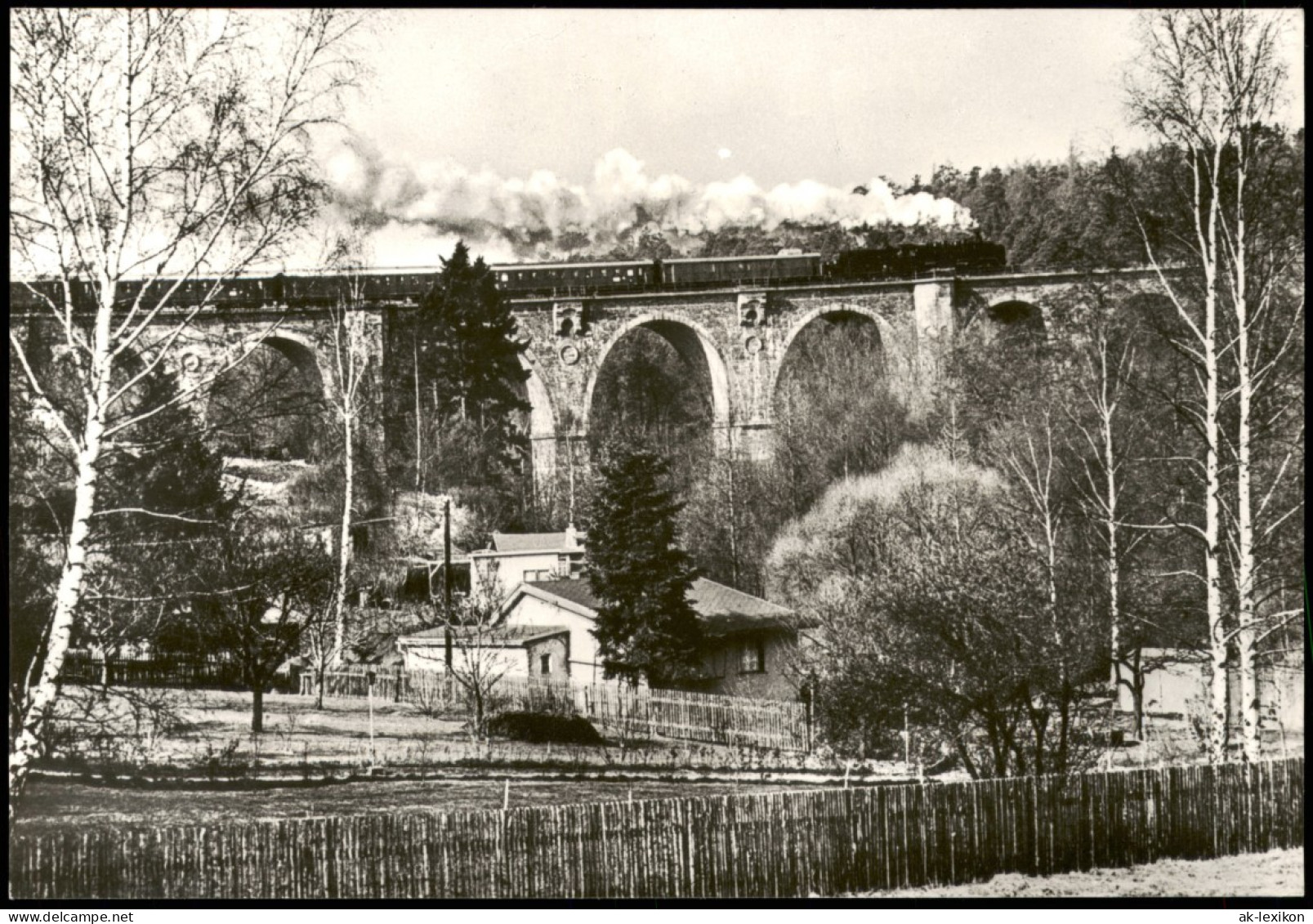 Syratal-Plauen (Vogtland) Dampflokomotive Der BR 50 Auf Der Syratalbrücke 1983 - Plauen