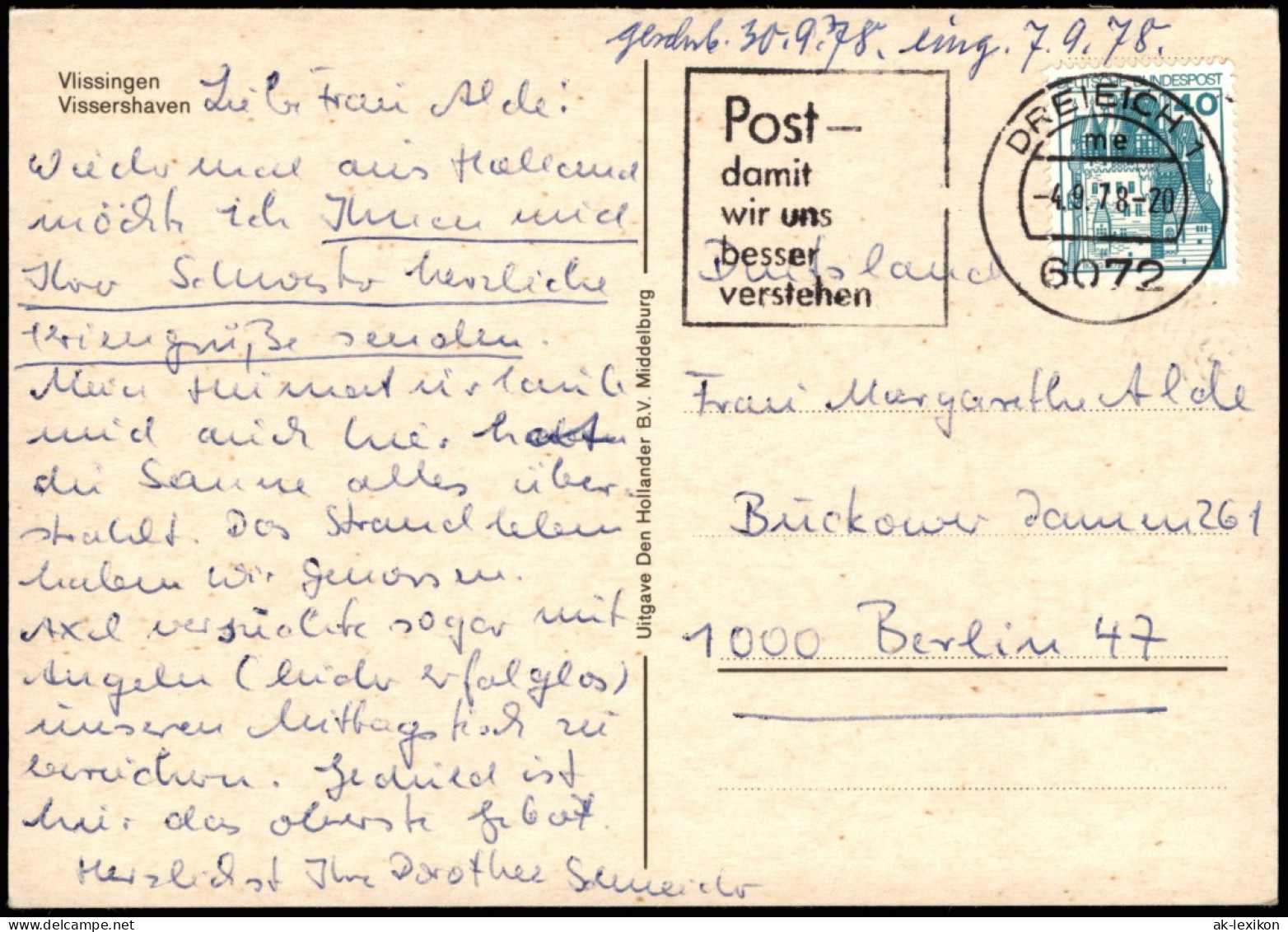 Postkaart Vlissingen Hafen - Fischerboote 1978 - Other & Unclassified