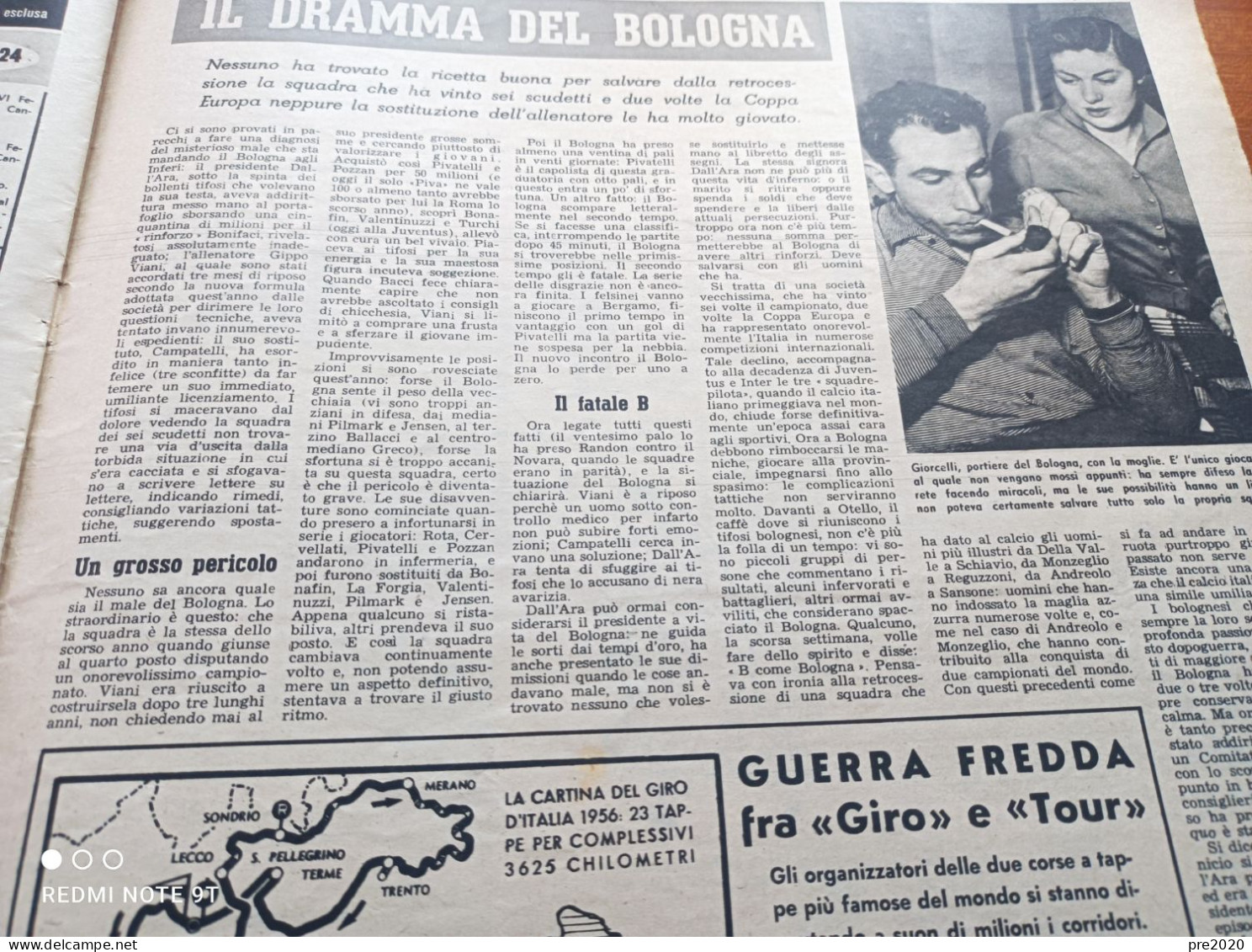 TRIBUNA ILLUSTRATA 1956 MARILYN MONROE CARDANO AL CAMPO BOLOGNA CALCIO CANTALUPA TORINO - Otros & Sin Clasificación
