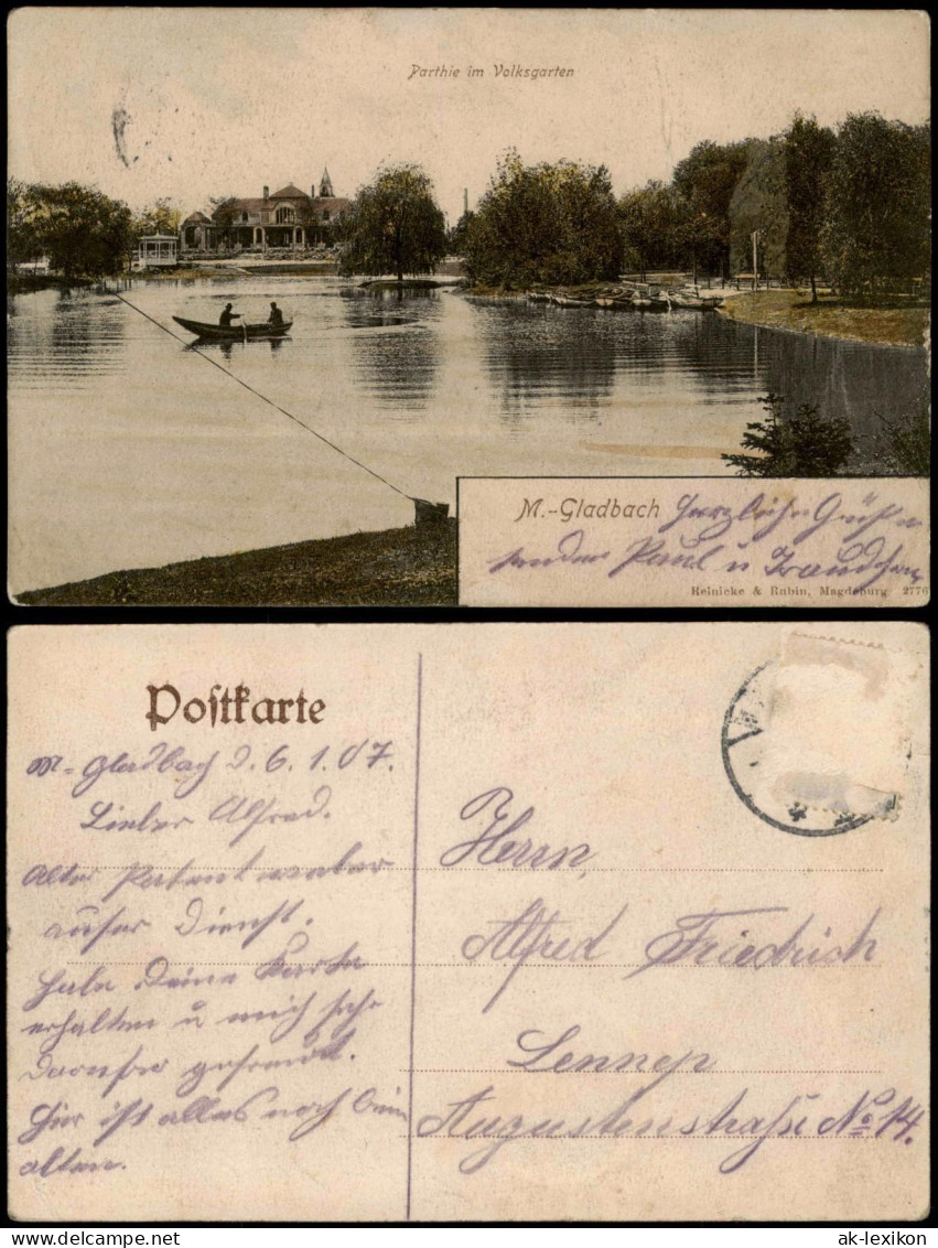 Ansichtskarte Mönchengladbach Volksgarten , Restaurant - Boot 1909 - Mönchengladbach