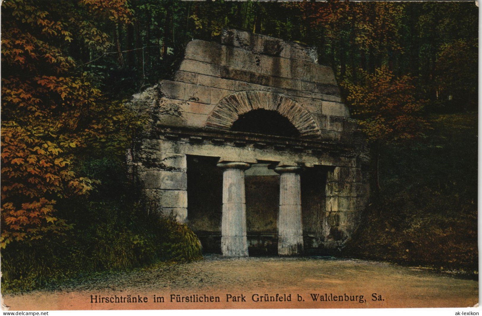 Waldenburg (Sachsen) Hirschtränke Im Fürstlichen Park Grünfeld, Sa. 1927 - Waldenburg (Sachsen)