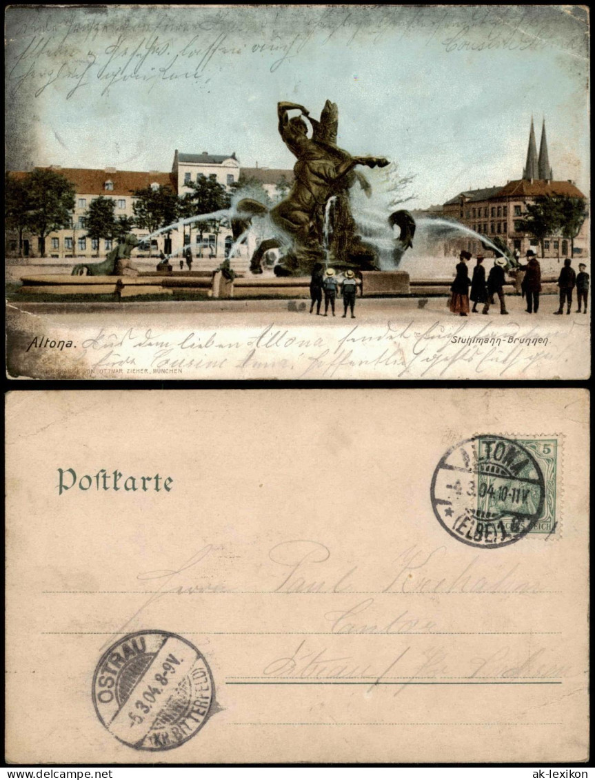 Ansichtskarte Altona-Hamburg Stuhlmann-Brunnen - Platz 1904 - Altona