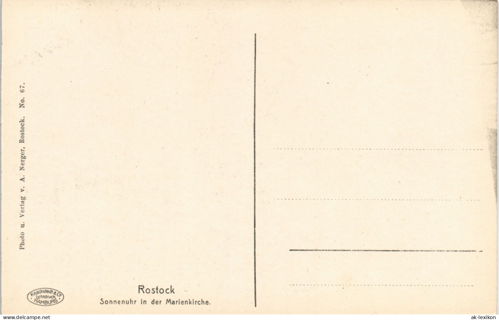 Ansichtskarte Rostock Sonnenuhr In Der Marienkirche. 1910 - Rostock