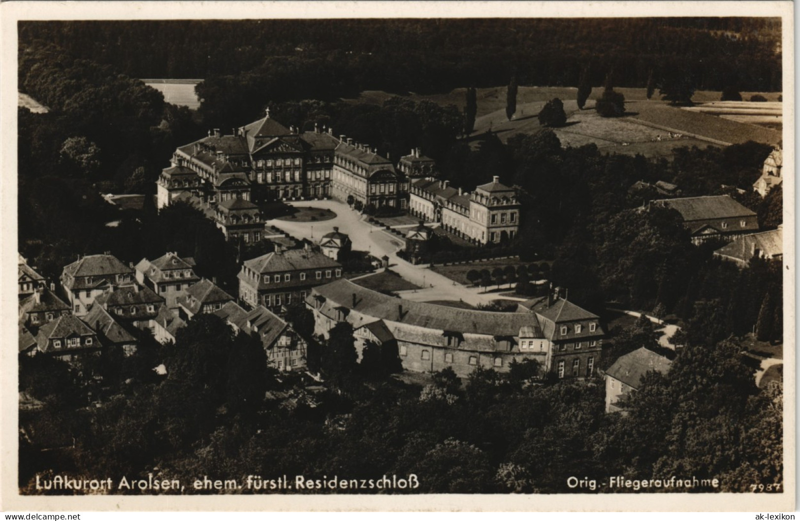 Ansichtskarte Bad Arolsen Luftaufnahme Ehem. Fürstl. Residenzschloß 1930 - Bad Arolsen