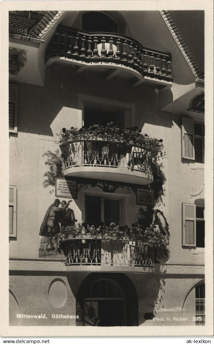 Ansichtskarte Mittenwald Außenansicht Göthehaus 1930 - Mittenwald