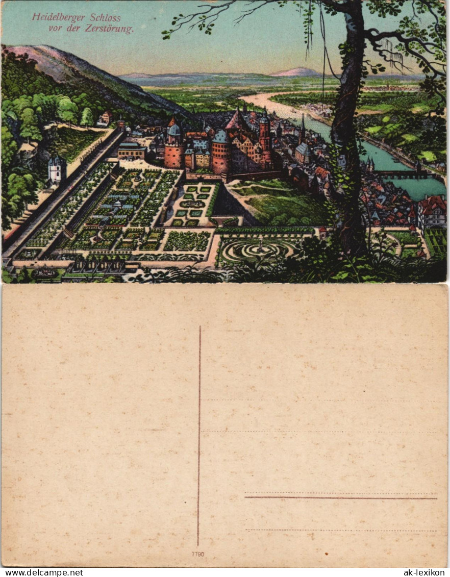 Heidelberg Künstlerkarte Heidelberger Schloss Vor Der Zerstörung 1920 - Heidelberg