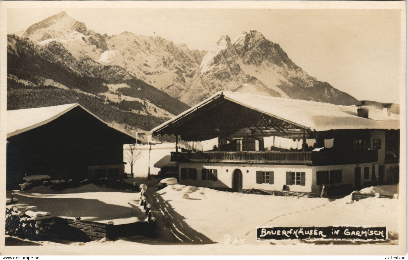 Garmisch-Garmisch-Partenkirchen Ortsansicht Garmisch Bauernhäuser 1930 - Garmisch-Partenkirchen