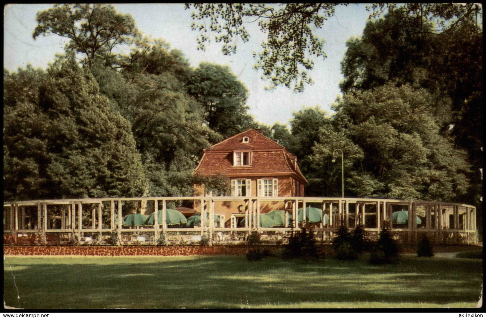 Ansichtskarte Darmstadt Partie Am Herrengarten-Café 1943 - Darmstadt