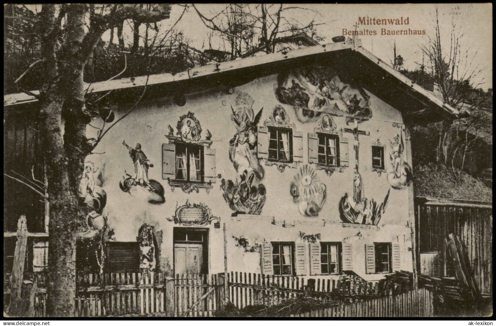 Ansichtskarte Mittenwald Bemaltes Bauernhaus 1910 - Mittenwald