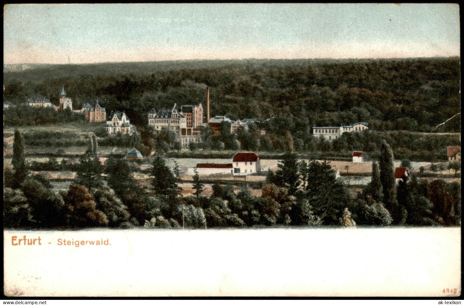 Ansichtskarte Löbervorstadt-Erfurt Steigerwald Panorama 1900 - Erfurt