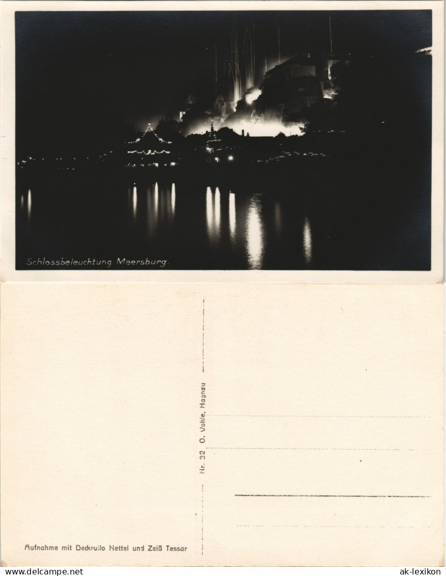 Meersburg Altes Schloß / Burg Meersburg Bei Nacht Feuerwerk Beleuchtung 1930 - Meersburg