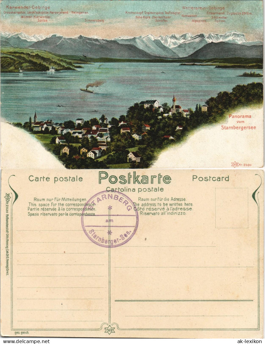 Ansichtskarte Starnberg Stadt, See Und Gebirge - Künstlerkarte 1912 - Starnberg