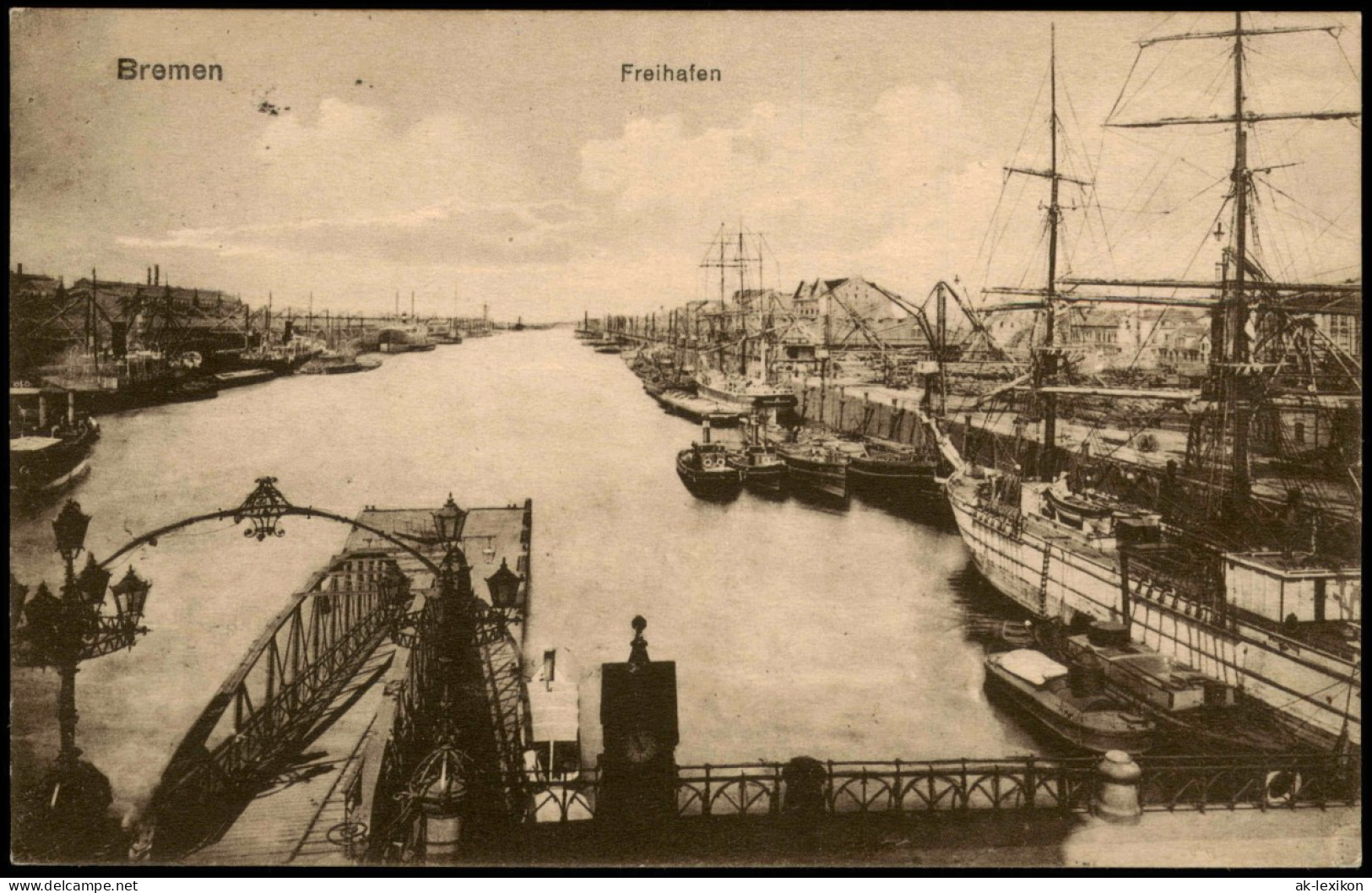 Ansichtskarte Bremen Freihafen Hafen Panorama 1925 - Bremen