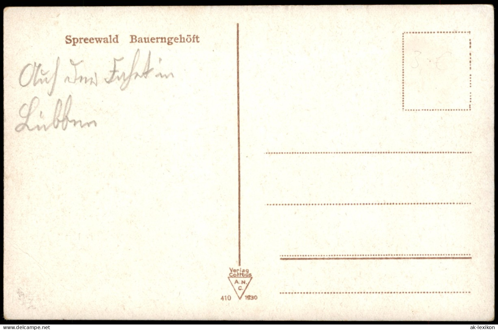 Lübben (Spreewald) Spreewald Bauerngehöft 1941/1930 Gelaufen Mit Stempel LÜBBEN - Luebben (Spreewald)