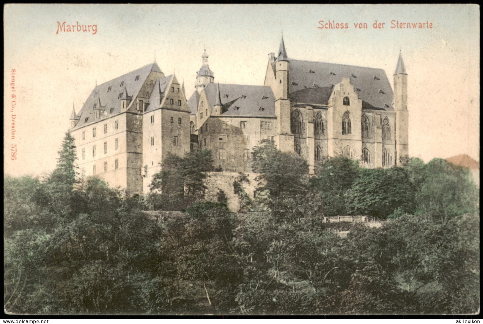 Ansichtskarte Marburg An Der Lahn Schloss Von Der Sternwarte 1908 - Marburg