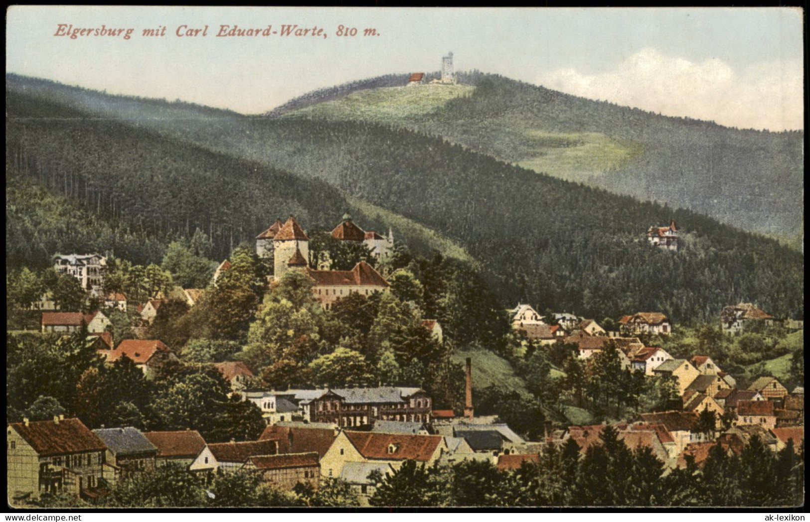 Ansichtskarte Elgersburg Elgersburg Mit Carl Eduard-Warte, Ortspanorama 1910 - Elgersburg