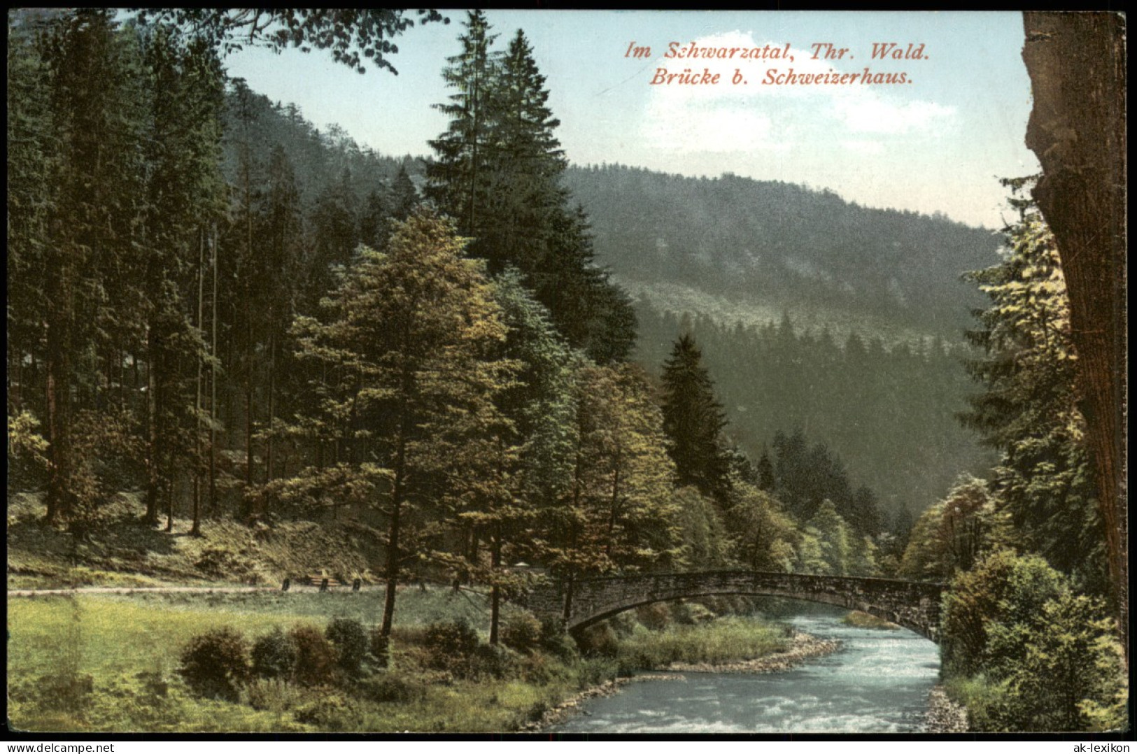 Tabarz Thüringer Wald Schwarzatal, Thüringer Wald, Brücke B. Schweizerhaus 1910 - Tabarz