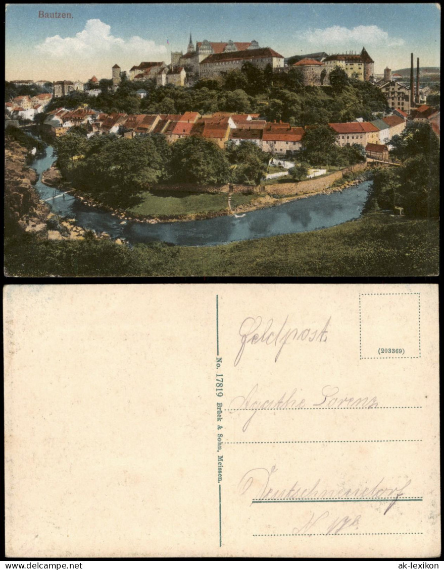 Ansichtskarte Bautzen Budyšin Panorama-Stadt-Ansicht 1910 - Bautzen