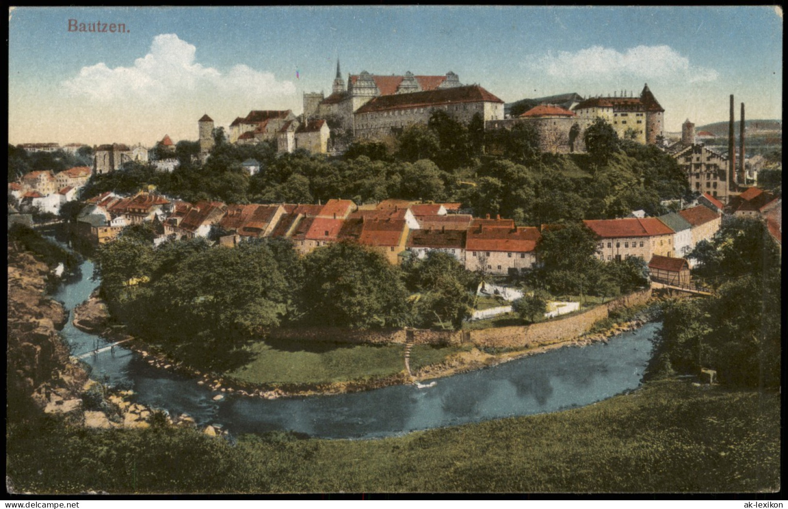 Ansichtskarte Bautzen Budyšin Panorama-Stadt-Ansicht 1910 - Bautzen
