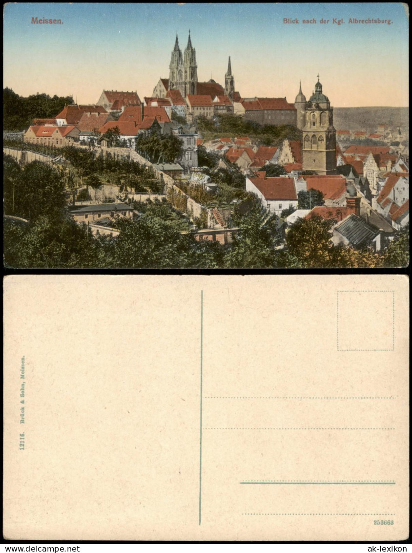 Ansichtskarte Meißen Stadt Panorama Blick Nach Der Kgl. Albrechtsburg 1910 - Meissen