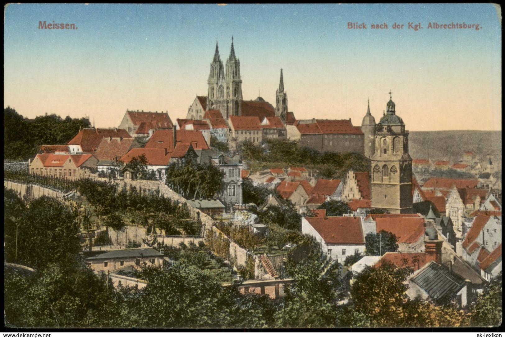 Ansichtskarte Meißen Stadt Panorama Blick Nach Der Kgl. Albrechtsburg 1910 - Meissen