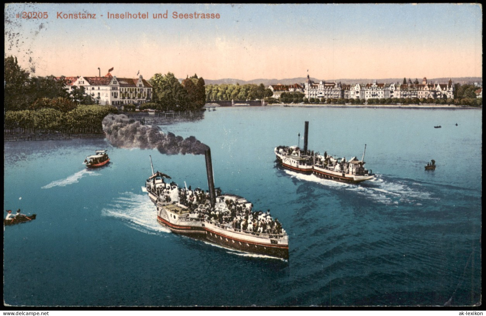 Insel Mainau-Konstanz Inselhotel Und Seestrasse, Bodensee Schiff-Verkehr 1914 - Konstanz