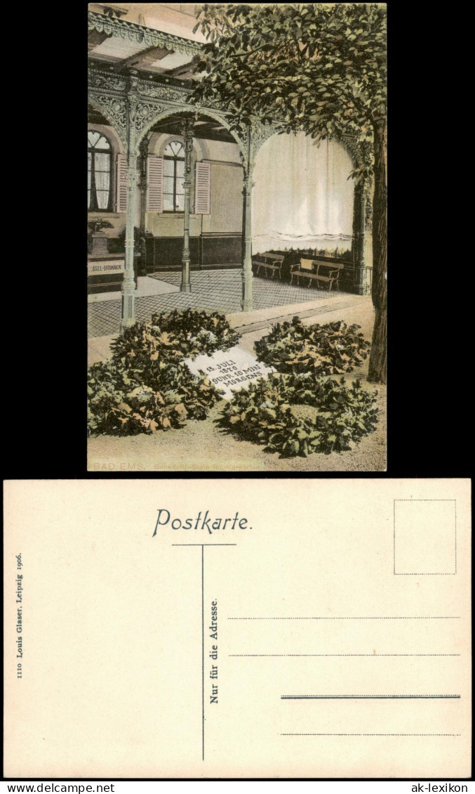 Ansichtskarte Bad Ems Kuranlagen Bened. Stein Im Kurgarten 1906 - Bad Ems